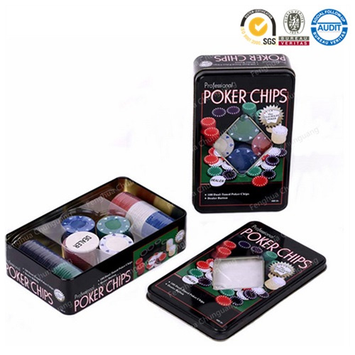 100pcs Poker Chips Set Tin Box